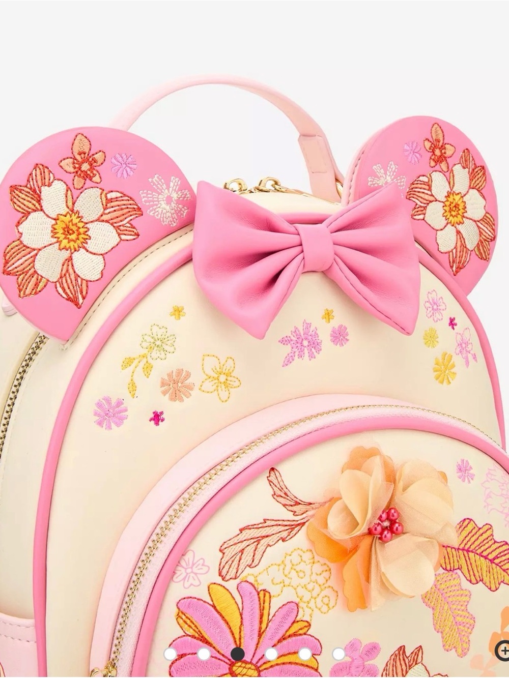 New Disney Minnie Mouse Flower Magnetic Ears Mini Backpack - Picture 4 of 8
